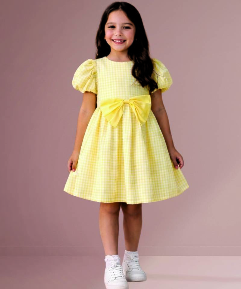 Yellow woven cotton dress