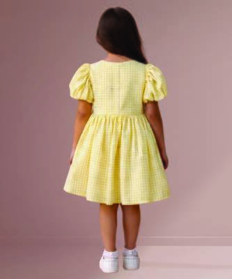 Yellow woven cotton dress 2