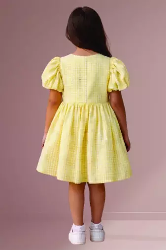 Yellow woven cotton dress