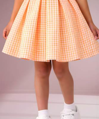 Orange woven cotton dress 4
