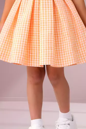 Orange woven cotton dress