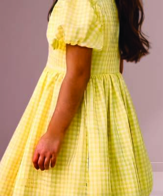 Yellow woven cotton dress 3