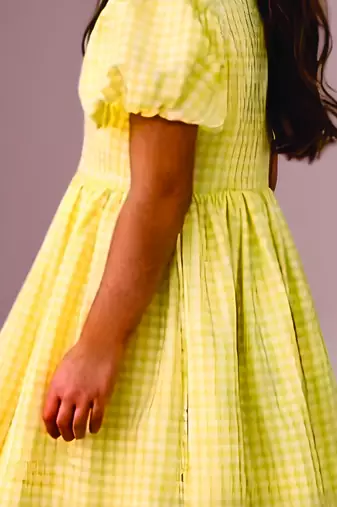 Yellow woven cotton dress