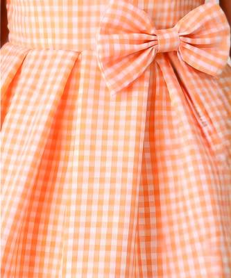 Orange woven cotton dress 5