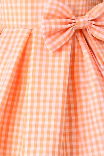 Orange woven cotton dress