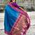 Blue paithani silk zari weaving saree with contrast blouse piece