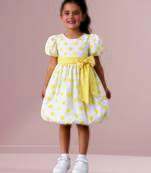 Yellow printed cotton dress