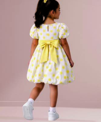 Yellow printed cotton dress 2
