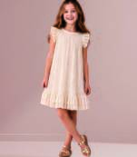 Golden woven polycotton dress
