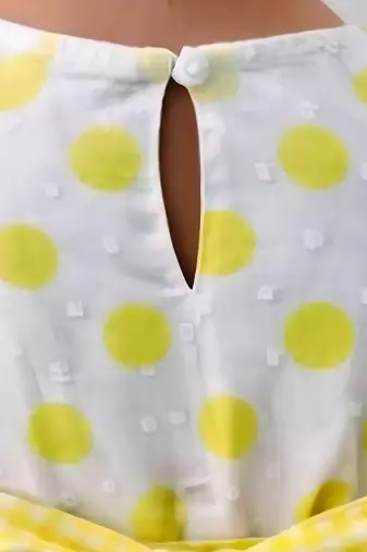 Yellow printed cotton dress