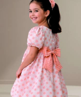 Orange printed cotton dress 3