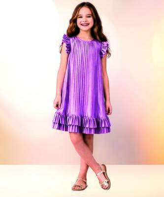 Mauve woven polycotton dress 1