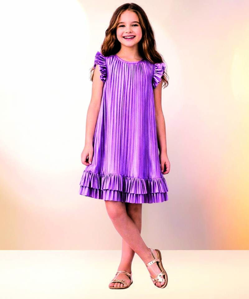 Mauve woven polycotton dress