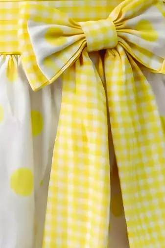 Yellow printed cotton dress