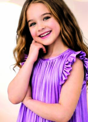 Mauve woven polycotton dress 3