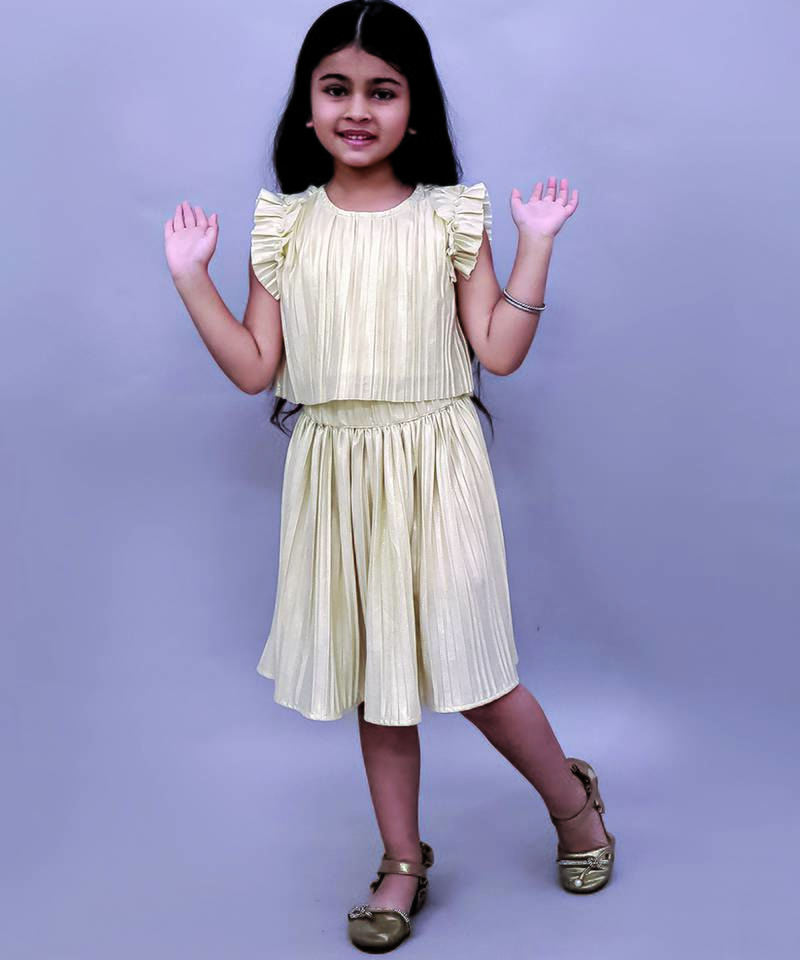 Golden woven polycotton co ord set