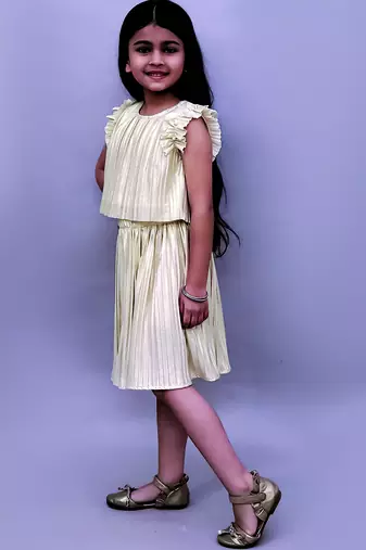 Golden woven polycotton co ord set