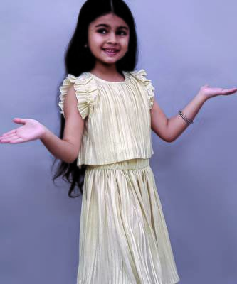 Golden woven polycotton co ord set 3