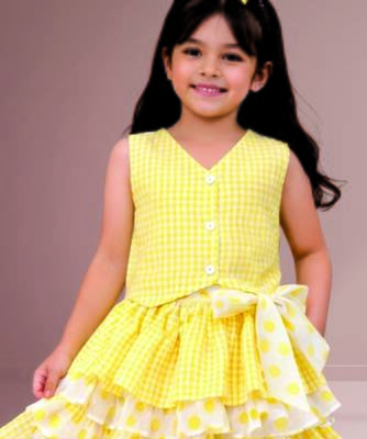 Yellow woven cotton co ord set 3