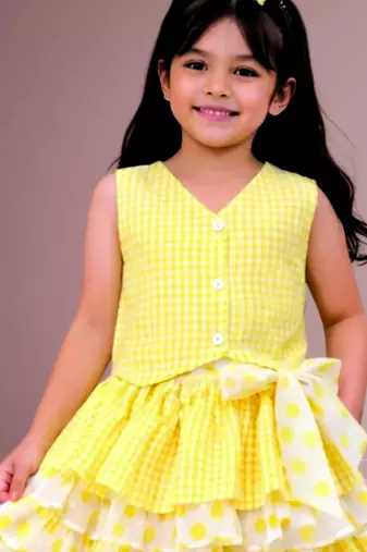 Yellow woven cotton co ord set