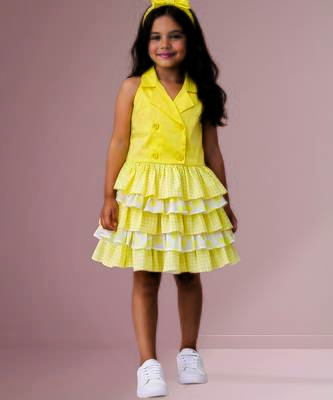 Yellow woven cotton co ord set 1