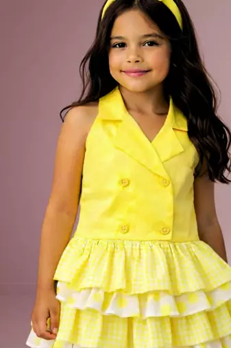 Yellow woven cotton co ord set