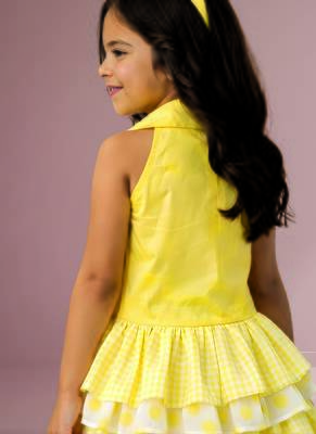 Yellow woven cotton co ord set 4