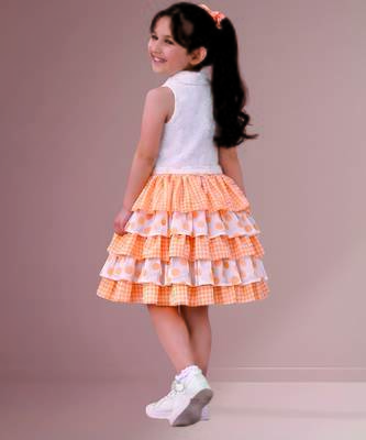 White orange woven cotton co ord set 2