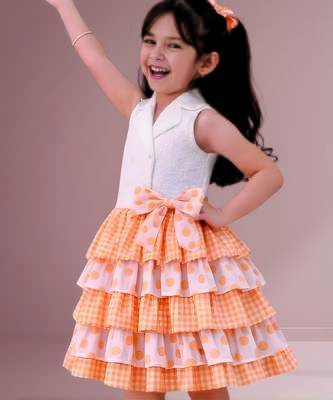 White orange woven cotton co ord set 3