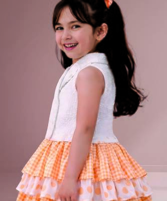 White orange woven cotton co ord set 4