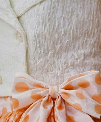 White orange woven cotton co ord set 5