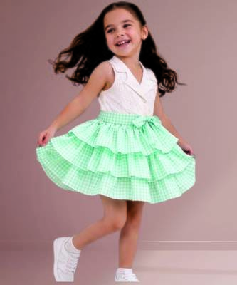 White mint green woven cotton co ord set 3
