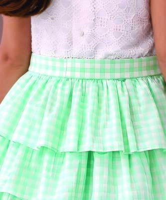 White mint green woven cotton co ord set 3