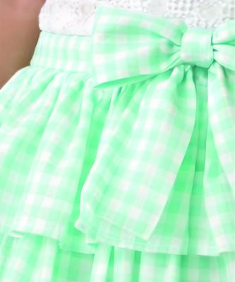White mint green woven cotton co ord set 4
