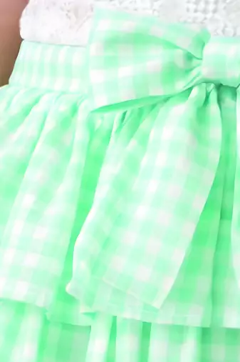 White mint green woven cotton co ord set