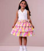 White multicolor woven cotton co ord set