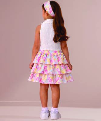 White multicolor woven cotton co ord set 2