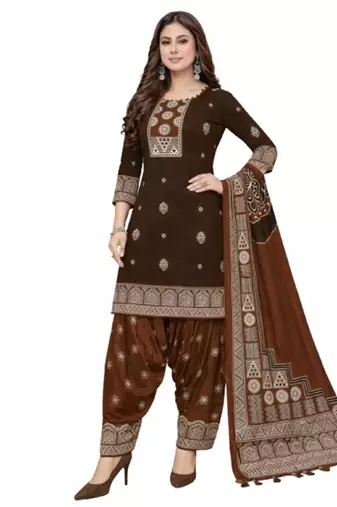 Magenta color crepe silk printed women unstitched dress material