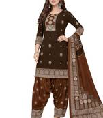 Magenta color crepe silk printed women unstitched dress material