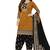 Mustard color crepe silk printed women unstitched dress material