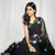 Black Tharede Gamthi Butterfly Work Georgette Saree