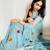 Sky Blue Color THAREDE GAMTHI BUTTERFLY WORK GEORGETTE  SAREE