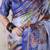 Lavender tussar silk kalamkari print zari woven border saree with contrast blouse piece