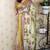 Green tussar silk kalamkari print zari woven border saree with contrast blouse piece