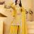Yellow  natural creap silk party wear sharara suit set