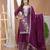 Wine chnon silk party wear sharara suit set