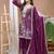 Wine chnon silk party wear sharara suit set