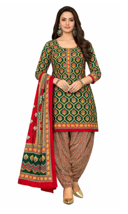 Multicolor color crepe silk printed women unstitched dress material 2
