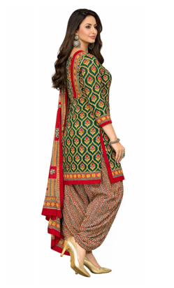 Multicolor color crepe silk printed women unstitched dress material 3