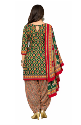 Multicolor color crepe silk printed women unstitched dress material 4